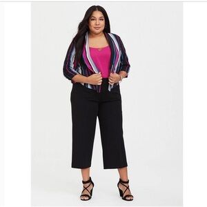 Torrid Black Culotte Pant Cropped Wide-Leg Stretch Pockets Women's Size 14